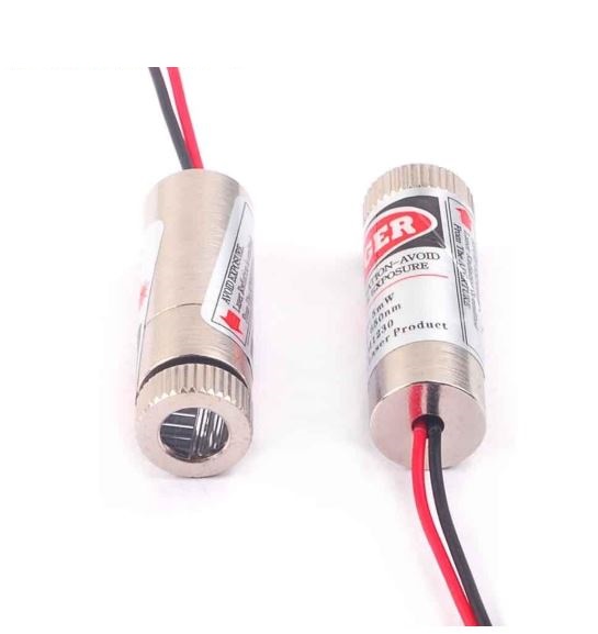 เลเซอร์ไดโอด Laser 650nm 5mW เลเซอร์สีแดง ลำแสงออกมาเป็นแบบเส้น หมุนปรับโฟกัสได้ Red Line Laser Module Glass Lens Focusable Industrial Class