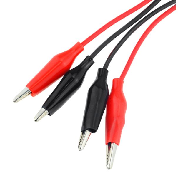 สายไฟปากคีบ สายพ่วง ขนาดกลาง 35 mm. สายไฟยาว 1เมตร 1M Double Head Crocodile Clip Line Red And Black Clips Crocodile Cable Alligator Jumper Wire Test Leads Power Cord Test Leads ปากจรเข้ คลิปจระเข้