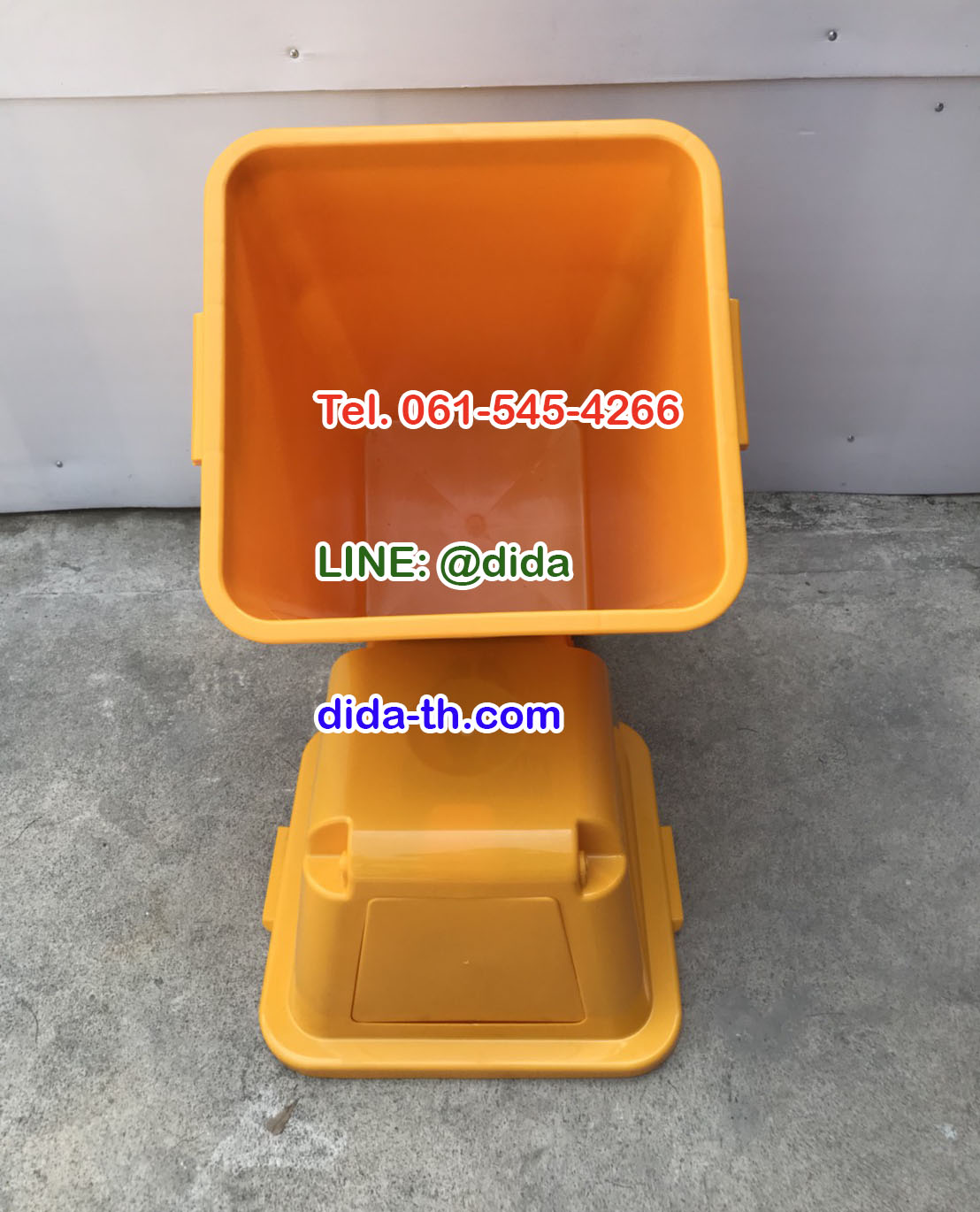 ถังขยะทรงเหลี่ยม120ลิตร พร้อมฝาครอบทรงสูง