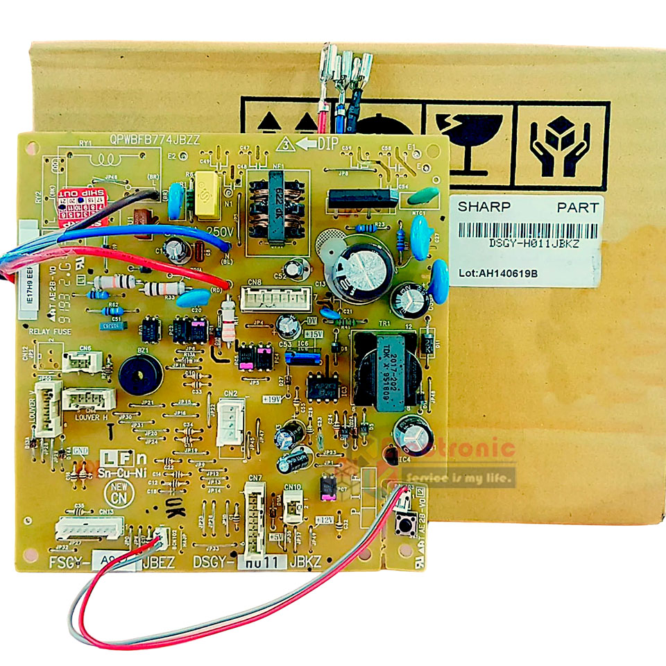 แผงบอร์ดควบคุมแอร์คอยเย็นSHARP-ชาร์ป รุ่น AH-PFX18-อะไหล่ใหม่แท้บริษัท