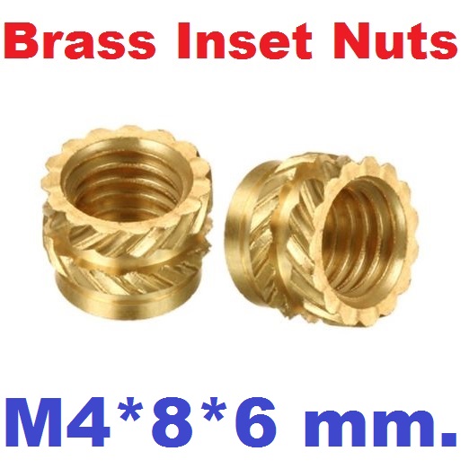 น็อตฝัง M4*8*6 mm. Brass Hot Melt Inset Nuts หัวน็อตแบบฝัง