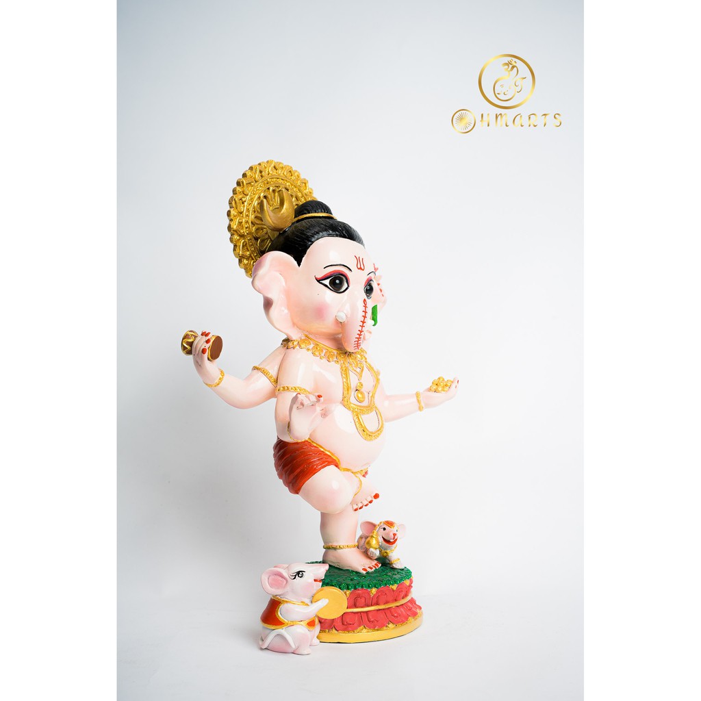 Ganesha พระพิฆเนศ ปางยืน ประทานพรอุดมทรัพย์ บูชาจะพ้นจากอุปสรรค ประสบความสำเร็จ ปลุกเสก ** แถมฟรี หนูมุสิกะ 2ตัว ** G01