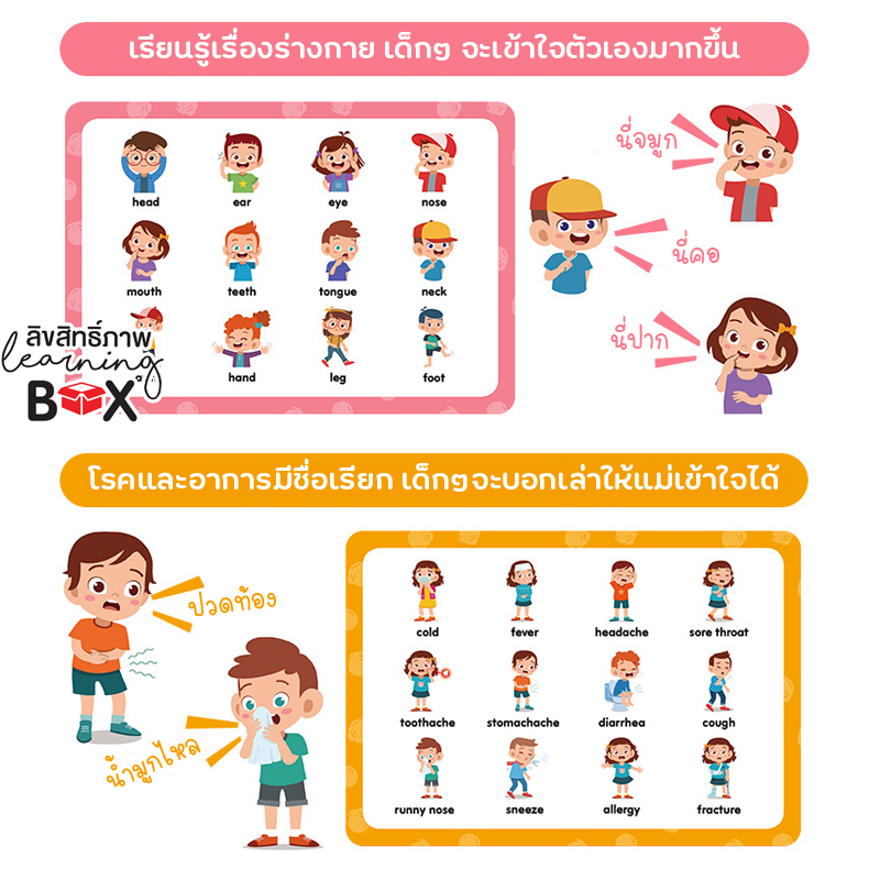 การ์ดคำศัพท์หมวดสุขภาพ (Health care)