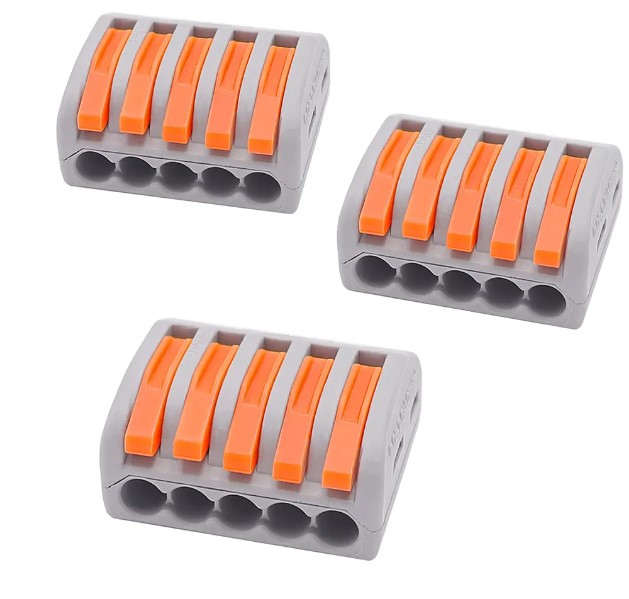 Terminal ต่อสายไฟ PCT-215 Wire Connector 5 Port Lever Conductor Compact Wire Fast Connection Terminal Suitable for Multiple Types of Wires