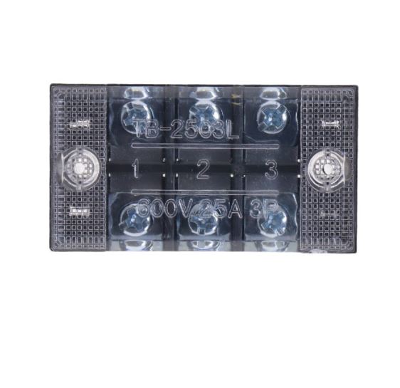 TB-2503 เทอร์มินอล บล็อก 600V 25A TB Series 3 Positions Ways Dual Row Barrier Screw Terminal Block Wire Connector