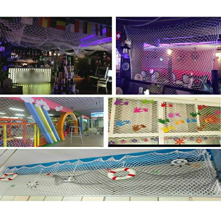 ตาข่ายตกแต่ง กั้นบริเวณ แขวนไฟตกแต่ง กั้นระเบียง กั้นสวนสนุก