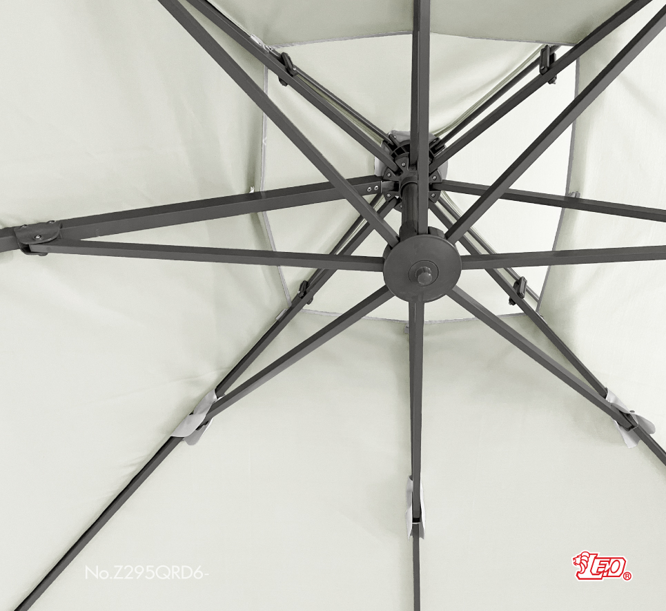 Leo ร่มเสาข้าง ร่มสนามตัวแอล ขนาด 2.9x2.9 เมตร ทรงสี่เหลี่ยม หมุนรอบตัวได้ 360 องศา