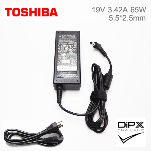 Adapter TOSHIBA 19V 3.42A 65W (5.5x2.5mm) สินค้าใหม่แท้ แถมสายไฟ