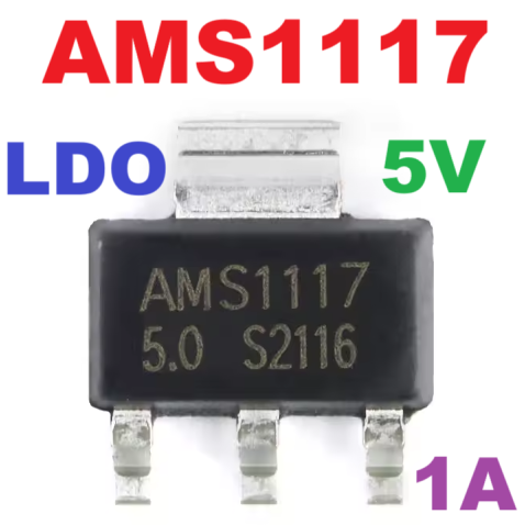 AMS1117-5.0V power supply IC step-down IC linear regulator LDO SOT-223 1117-5.0V 1117