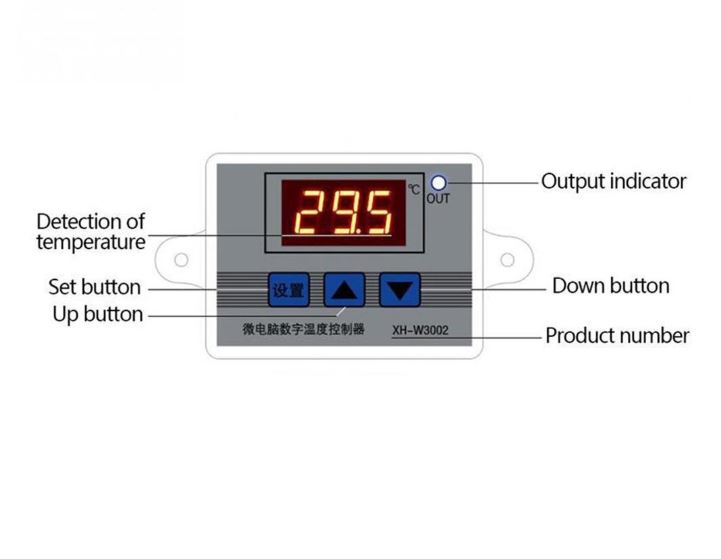 เครื่องควบคุมอุณหภูมิ 220Vac 10A 1500W XH-W3002 Digital Thermostat Temperature Control Switch Temperature Controller Digital Display Mini Thermostat Switch with Water-resistant Sensor Probe