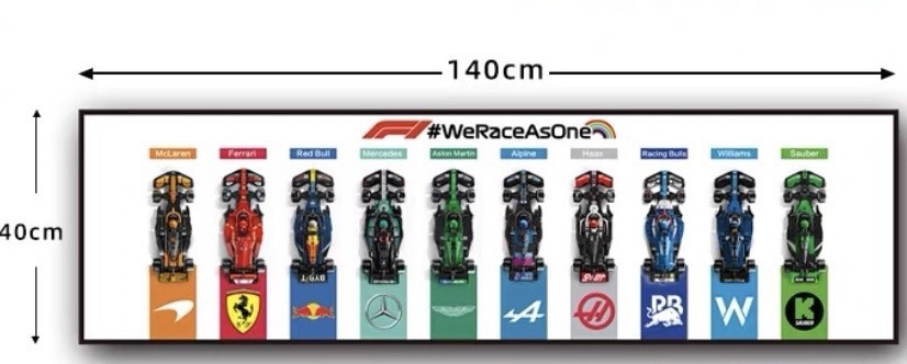 Display frame สำหรับ LEGO Speed Champion F1 10 คัน (สีขาว)