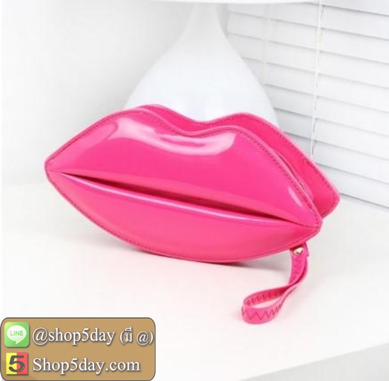 กระเป๋า รูปปากสะพายข้างแฟชั่นเกาหลี 2018 (ชมพู)