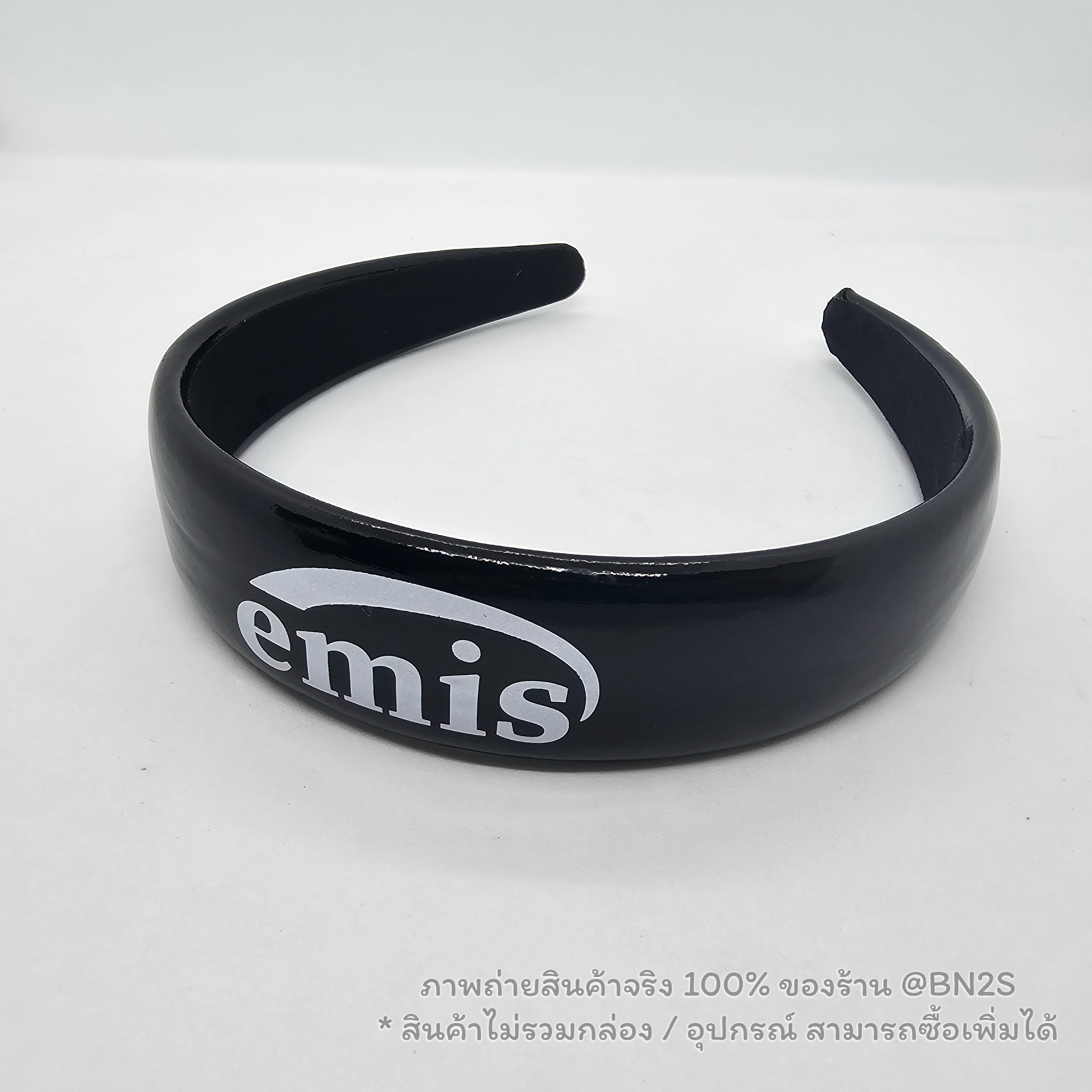 สีดำ | Korea Emis Makaron Headband Hair Band ที่คาดผมอีมีส มาการอง งานปริ้นท์โลโก้ คมชัดเนื้อยางนุ่ม งานสวยรับประกัน ไม่มีอุปกรณ์