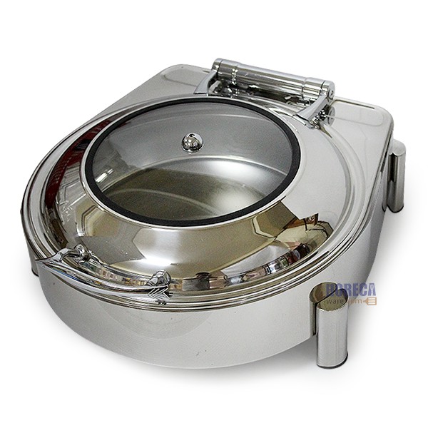 ชุดอุ่นอาหารทรงกลม+ฮิตเตอร์ไฟฟ้า ฝาปิดโช้คช่องกระจก บอส