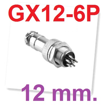 ปลั๊กเหล็ก GX12-6P 12mm Male & Female Connectors Socket Aviation Plug Aerial Plugs Sockets ปลั๊กโลหะ