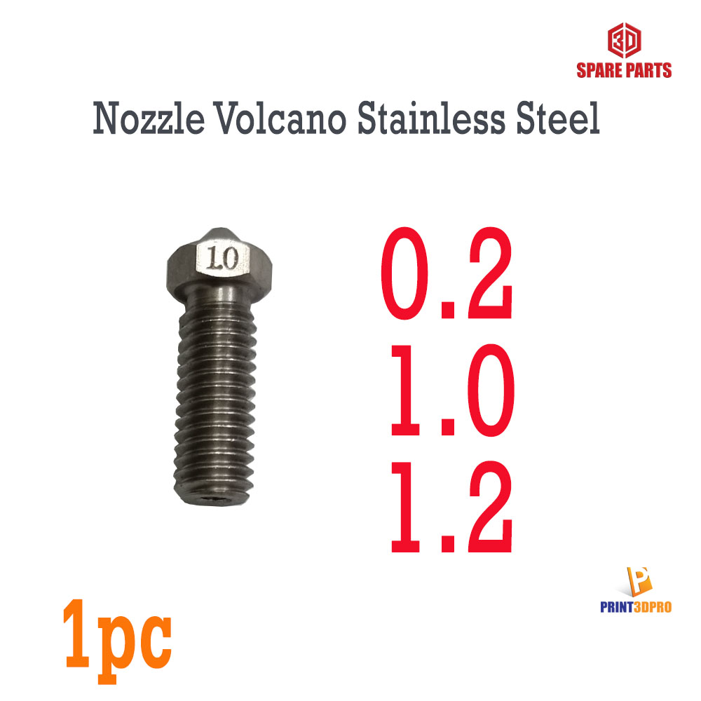 3D Part Nozzle Volcano Stainless Steel 1ชิ้น For 3D Printer