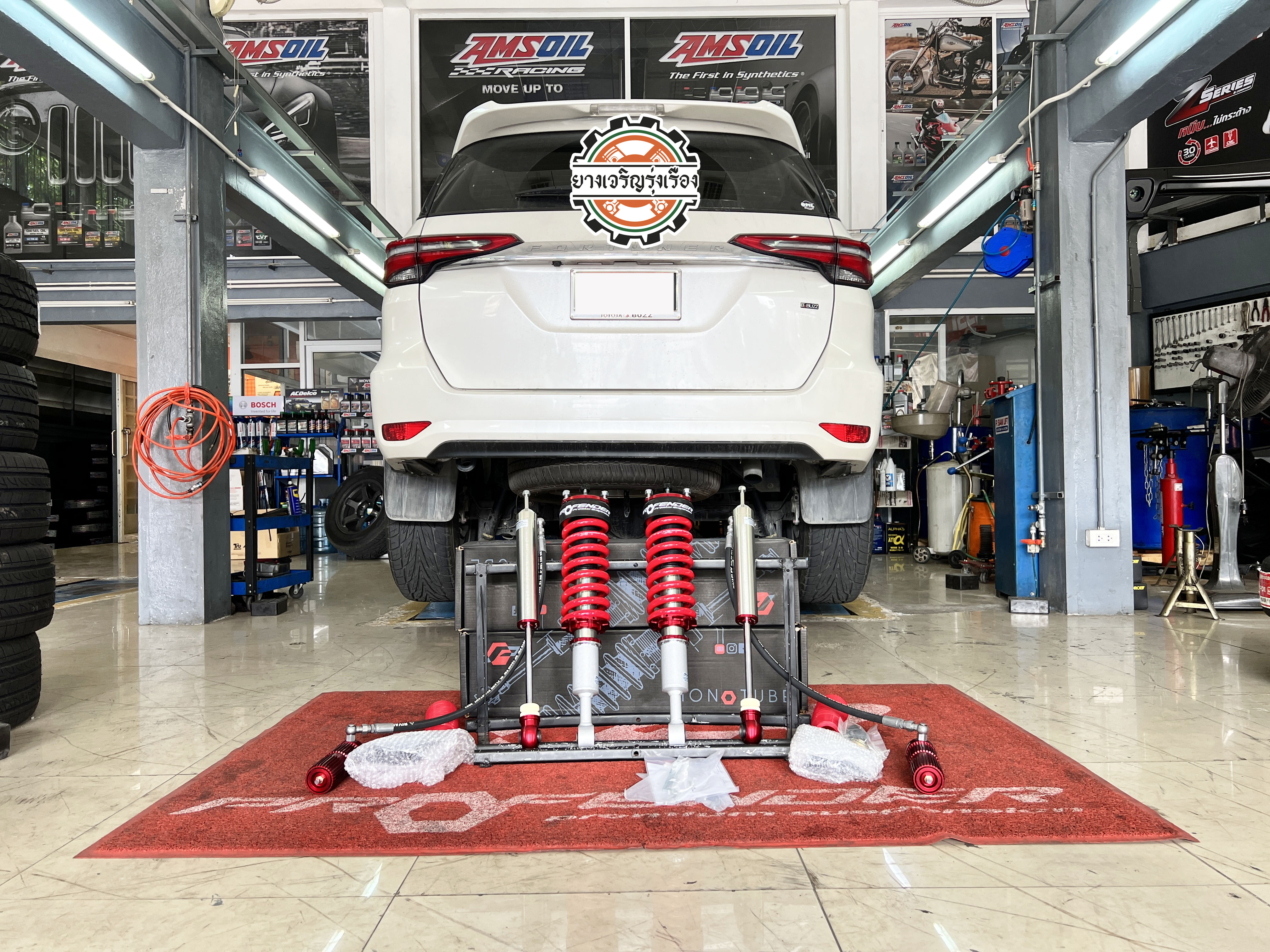 TOYOTA FORTUNER นัดหมายเข้ารับบริการอัพเกรดช่วงล่าง ติดตั้งโช๊คอัพ Profender พร้อมปรับเซ็ทให้รองรับการใช้งานประจำวันและ ยางที่ใส่ เน้นนุ่มหนึบ กระชับ อยากให้เซ็ทแบบวิ่งกระชับ ติดมือคอนโทรลพวงมาลัยคมๆ วิ่งผ่านรอยต่อถนนเนียนๆ ไม่เสียอาการตอนจั้มคอสะพาน จัดให้ครับ พร้อมปรับเซ๊ท Pre load เซ็ทระยะ stroke และตั้งศูนย์ตามสูตรร้านยางเจริญรุ่งเรือง ขับสนุกแน่นอน!! [+] 𝗣𝗥𝗢𝗙𝗘𝗡𝗗𝗘𝗥 𝗤𝗨𝗘𝗘𝗡 𝗦𝗘𝗥𝗜𝗘𝗦 + 𝗦𝗨𝗕𝗧𝗔𝗡𝗞 𝟴 𝗹𝘃 โช๊คอัพหน้า/หลัง ล้อเดิม ยางเดิม ก็ขับสนุกได้ [+] พร้อมบริการติดตั้ง + Set up ให้เหมาะกับยาง [+] ขับสนุกด้วยบริการ ตั้งศูนย์ละเอียดให้เหมาะกับการใช้งานและลักษณะของช่วงล่าง --------------------------------- #ติดต่อเรา ยางรถยนต์ บริการรถยนต์ 08-6569-1915 โช๊คอัพช่วงล่างรถยนต์ ตั้งศูนย์ 08-6544-5963 𝙊𝙪𝙧 𝙎𝙚𝙧𝙫𝙞𝙘𝙚 บริการทางร้าน เรารับทำอะไรบ้าง 🔧 ติดตั้งยางแบบไร้รอย 100% 🔧 บริการสลับยาง ตามอายุ 🔧 มียางรถยนต์ทุกยี่ห้อให้เลือกซื้อ 🔧 เช็คช่วงล่าง แก้ปัญหาให้ตรงจุด 🔧 บริการล้างลิ้นปีกผีเสื้อ 🔧 บริการเช็คระยะรถยนต์ 🔧 เปลี่ยนถ่ายของเหลวทั้งระบบ 🔧 ตั้งศูนย์ด้วยเครื่อง HUNTER นำเข้าจาก USA #รถยนต์มีปัญหาไม่รู้ต้องแก้ตรงไหน ทางเรายินดี ตรวจหาปัญหาและหาวิธีแก้ บอกลูกค้าก่อนลงมือทำเสมอราคาเป็นธรรมไม่เอาเปรียบ สบายใจคุณลูกค้า ---------------------------------- ดูแลให้คำปรึกษาทุกปัญหาคาใจ ไม่ทิ้งลูกค้า มีบริการหลังการขาย 【ให้ผู้เชี่ยวชาญของเรา ดูแลรถคุณ】 ร้านยางเจริญรุ่งเรือง ยินดีต้อนรับครับ ----------------------------------------- 𝗣𝗥𝗢𝗙𝗘𝗡𝗗𝗘𝗥 𝗤𝗨𝗘𝗘𝗡 𝗦𝗘𝗥𝗜𝗘𝗦 + 𝗦𝗨𝗕𝗧𝗔𝗡𝗞 𝟴 𝗹𝘃 การรวมตัวของสุดยอดฟังก์ชั่นเทคโนโลยีโช๊คอัพอัพเกรดสำหรับรถยนต์ PPV และ Pickup ที่สร้างออกมาให้ครอบคลุมการทำงานตั้งแต่นุ่มไปจนถึง หนึบกระชับ 🆙𝗣𝗥𝗢𝗙𝗘𝗡𝗗𝗘𝗥 𝗤𝗨𝗘𝗘𝗡 𝗦𝗘𝗥𝗜𝗘𝗦 เป็นซีรีย์ที่ได้รับความนิยมสูงเนื่องจากเป็นโช๊คอัพที่ตอบสนองกระชับฉับไว สามารถทำงานได้ทั้งฝั่ง Compress แะล rebound ได้อย่างนุ่มเนียน ความสามารถในเลือกทำงานได้ถึง 16 ระดับ ทำให้โช๊คอัพชุดนี้สามารถตอบสนองการทำงานได้กว้างแบบลงตัว และยังตอบโจทย์การจัดทรงรถได้อย่างดีด้วยความสามารถในการสไลด์กระบอกได้อิสระ 🆙𝗣𝗥𝗢𝗙𝗘𝗡𝗗𝗘𝗥 𝗦𝗨𝗕𝗧𝗔𝗡𝗞 𝟴 𝗹𝘃 ของเหลวในระบบโช๊คอัพมีความสำคัญต่อการทำงาน 𝗣𝗥𝗢𝗙𝗘𝗡𝗗𝗘𝗥 𝗦𝗨𝗕𝗧𝗔𝗡𝗞 𝟴 𝗹𝘃 โช๊คอัพ ปรับ8 ระดับรองรับบอดี้ที่ใหญ่ของรถยนต์ Pick up และ PPV เนื่องจากบรรจุน้ำมันโช๊คอัพได้เยอะกว่าปกติทำให้โช๊คอัพทำงานได้ลงตัวมากขึ้น ความสามารถในการปรับความหนืดได้ถึง 8 ระดับตอบโจทย์การทำงานหลากหลาย อยู่ที่การปรับเซ็ท เหมาะอย่างยิ่งกับรถยนต์ที่มีอาการท้ายย้วย แก้ไขได้อย่างอยู่หมัด ตัวโช๊คอัพแข็งแรงทนทานมีเอกลักณษ์เฉพาะตัว สายไฮดรอลิคทนแรงดันสูงบรรจุน้ำมันโช๊คอัพสูตรเฉพาะของ Profender ตัวกระบอกอลูมิเนียมCNC บรรจุแก็สไนโตรเจนกระจายการทำงาน ช่วยเรื่องการคืนตัวหรือ rebound อย่างลงตัว กระบอกบรรจุแก็สอลูมิเนียม CNC ระบายความร้อนได้อย่างรวดเร็วทำให้การใช้งานต่อเนื่องเป็นระยะเวลานาน น้ำมันโช๊คอัพไม่เปลี่ยนสภาพความหนืด ฟีลลิ่งคงที่หนึบกระชับ 🔧𝗣𝗥𝗢𝗙𝗘𝗡𝗗𝗘𝗥 𝗤𝗨𝗘𝗘𝗡 𝗦𝗘𝗥𝗜𝗘𝗦 + 𝗦𝗨𝗕𝗧𝗔𝗡𝗞 𝟴 𝗹𝘃 สองรุ่นโช๊คอัพ Performance ที่ทางร้านของเราสามารถเซ็ทอัพให้ทำงานตอบสนองความต้องการของลูกค้าได้แบบเฉพาะคัน แก้ไขอาการย้วยโยน การโคลงเคลง รวมไปถึงอาการท้ายกระเด้ง วิ่งผ่านรอยต่อถนน เก็บได้แบบเนียนๆ ไม่เสียอาการ พร้อมตั้งศูนย์ให้ทุกระบบแม๊ทช์กัน ทั้งยางรถยนต์ ช่วงล่าง โช๊คอัพ และการใช้งาน เรียกว่า ครบ จบ ที่เดียว #𝗨𝗽𝗴𝗿𝗮𝗱𝗲☄️ 🆙 ความเฟริม 🆙 เข้าโค้งมั่นใจ 🆙 กระชับขับสนุก 🆙 เก็บรอยต่อถนนดีเยี่ยม #แก้ไขอาการ ❌ โช๊คอัพแก้อาการโยน ❌ เข้าโค้งย้วย ❌ เมารถ 🔧Service ✅ ฟรี บริการติดตั้งโช๊อคัพ ✅ ฟรี บริการ Set up โช๊คอัพให้เหมาะกับการใช้งาน ✅ ฟรี ตั้งศูนย์ให้แม็ช กับช่วงล่างและยาง(เครื่อง HUNTER USA ความแม่นยำสูง) 🚙รีดพลังช่วงล่างมาใช้งานได้มากที่สุดด้วยการตั้งศูนย์ให้ยางรถยนต์ ช่วงล่าง ทุกอย่างแมชท์เข้าด้วยกัน💯 ลูกค้าสามารถสอบถามรายละเอียด หรือแนะนำรุ่นโช๊คอัพให้เหมาะสมกับการใช้งานได้ทางข้อความ หรือ โทร. ยางรถยนต์ บริการรถยนต์ 08-6569-1915 โช๊คอัพช่วงล่างรถยนต์ ตั้งศูนย์ 08-6544-5963 ยินดีต้อนรับครับ🙏🙏🙏 #YSS #วายเอสเอส #profender #queenseries #subtank #โปรเฟนเดอร์ #ควีนซีรียส์ #โช๊คอัพรถยนต์ #ช่วงล่างรถยนต์ #ร้านยางเจริญรุ่งเรือง #นนทบุรี #งามวงศ์วาน #ซ่อมบำรุงช่วงล่างรถยนต์