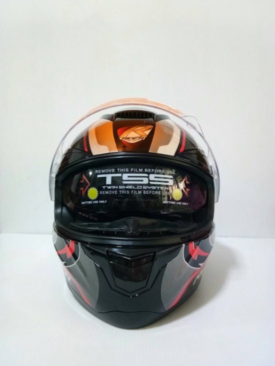 Rider หมวกกันน็อค รุ่น Hurricane แว่น 2 ชั้น นวมถายในถอดซักได้