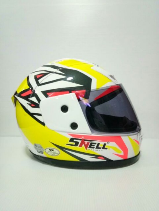 หมวกกันน็อค SNALL RYUKI 14 สีเหลืองขาว