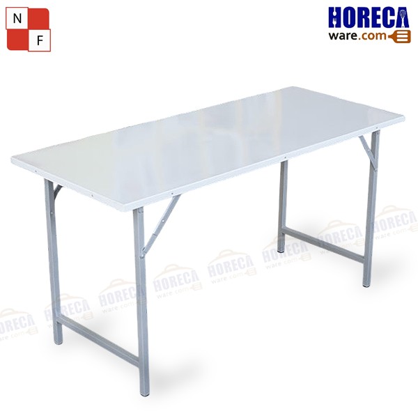 Steel-top conference table, 60x150 cm, white, NF