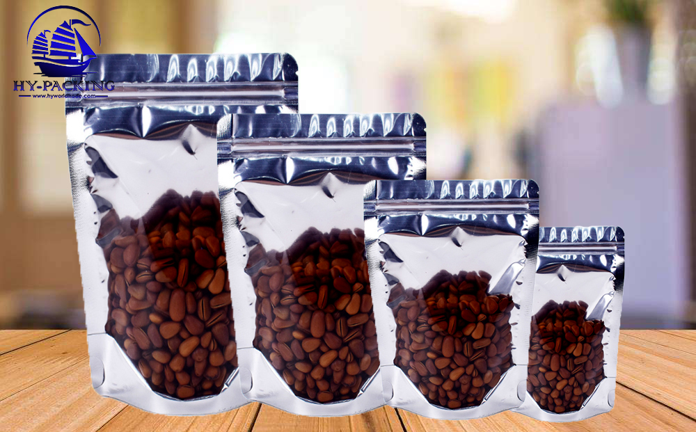 ถุงฟอยด์เมทัลไลท์ หน้าใส ตั้งได้ มีซิปล็อค ซองฟอยด์ ฟอยด์****(จำนวน 50 ซอง)**** ขอบโค้ง