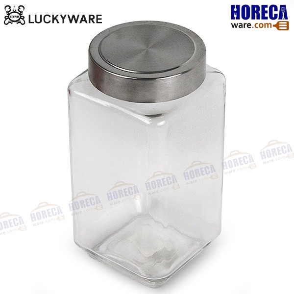 Square jar 950cc, stainless steel lid F-6063m Keyway
