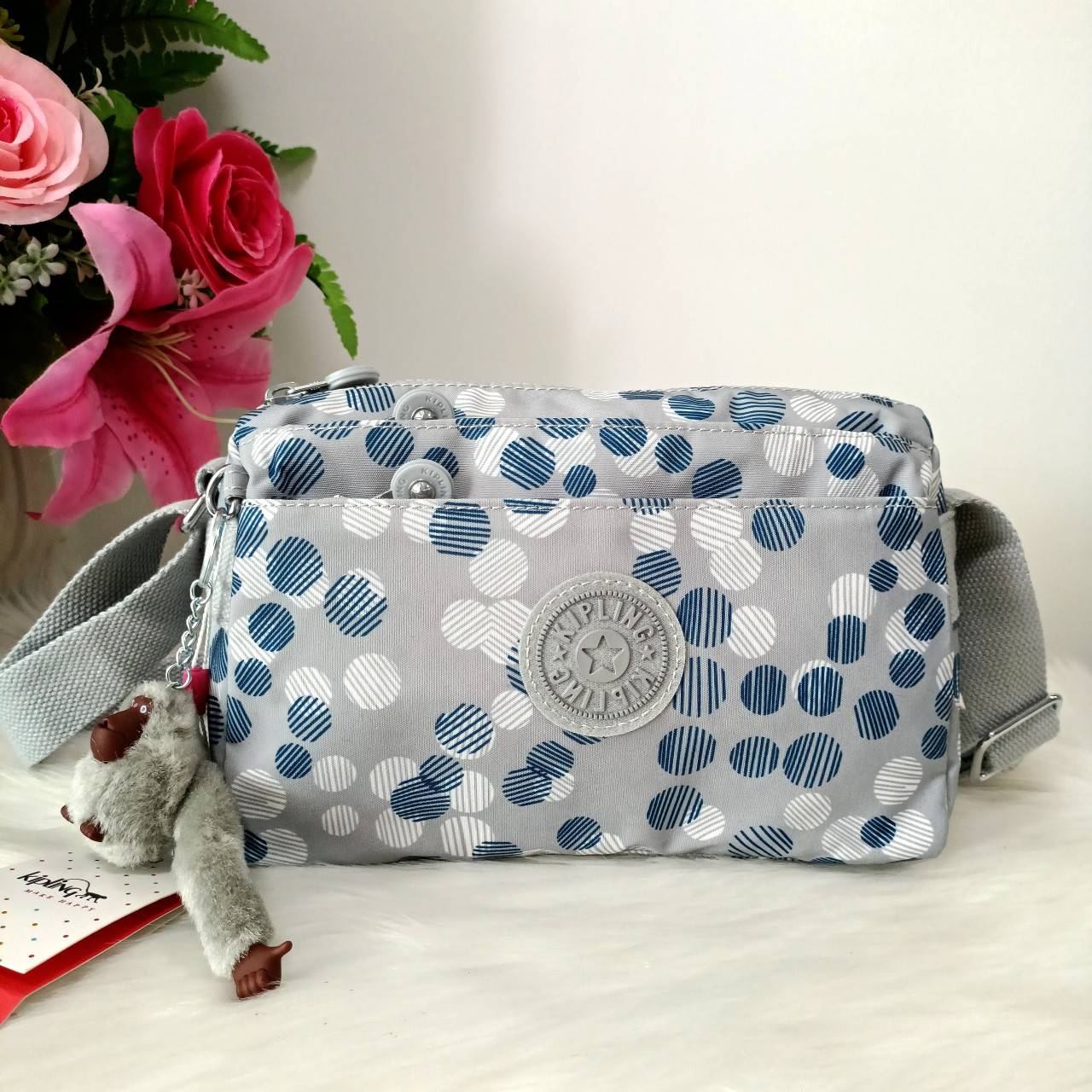 กระเป๋าสะพายkipling ผ้าไนล่อน คิปลิ้ง กระเป๋าคิปริ้ง outlet แท้