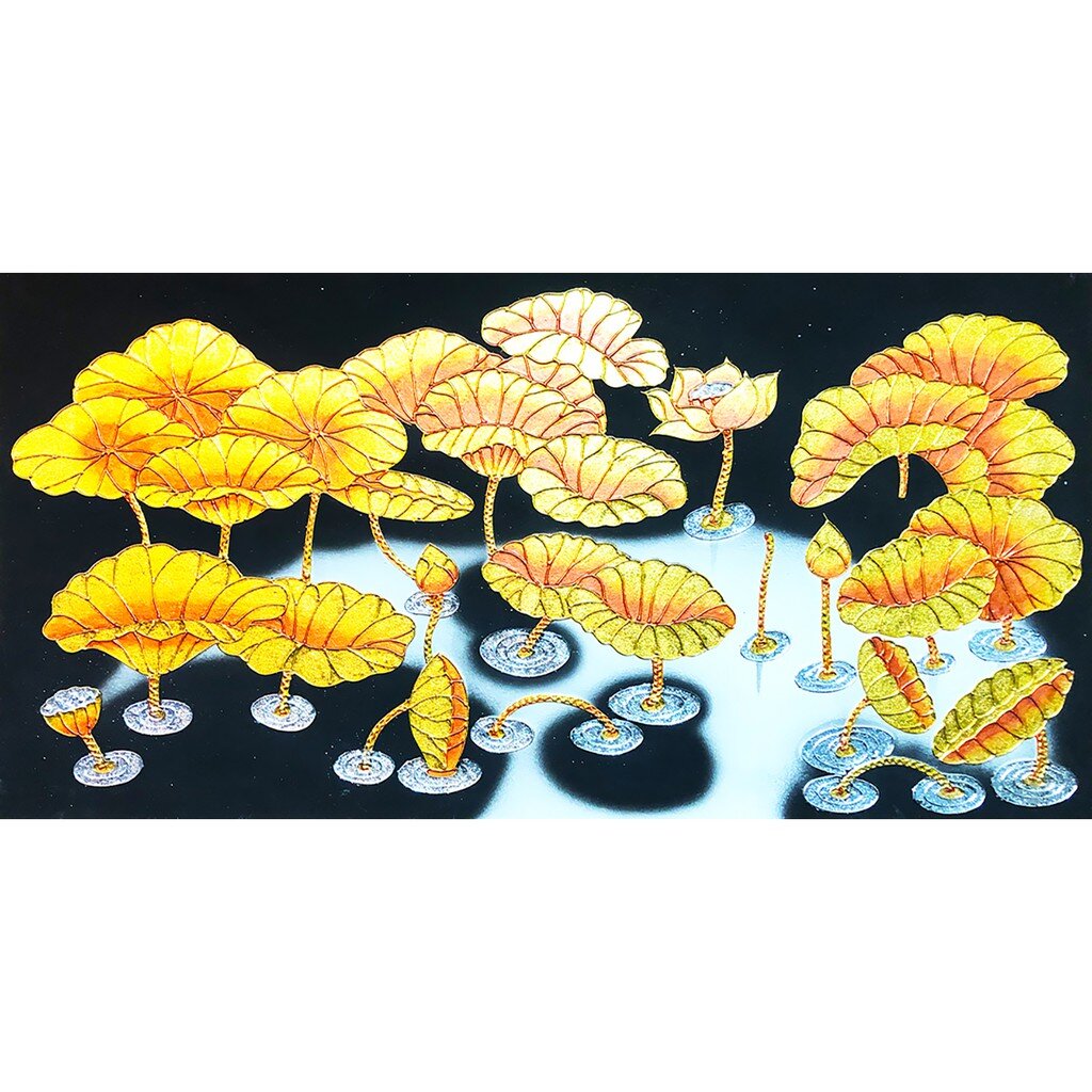 ภาพวาด รูปวาดดอกบัว ภาพติดผนัง ภาพมงคล เสริมดวง กรอบลอย ภาพแต่งบ้าน กรอบรูปติดผนัง ภาพติดผนังตกแต่งบ้าน G0018