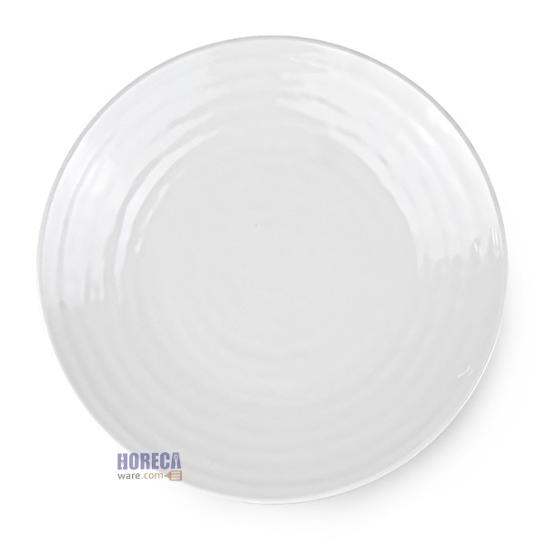 จานกลมมีลอนลายคลื่น 8นิ้ว [สีครีม] เอสบี