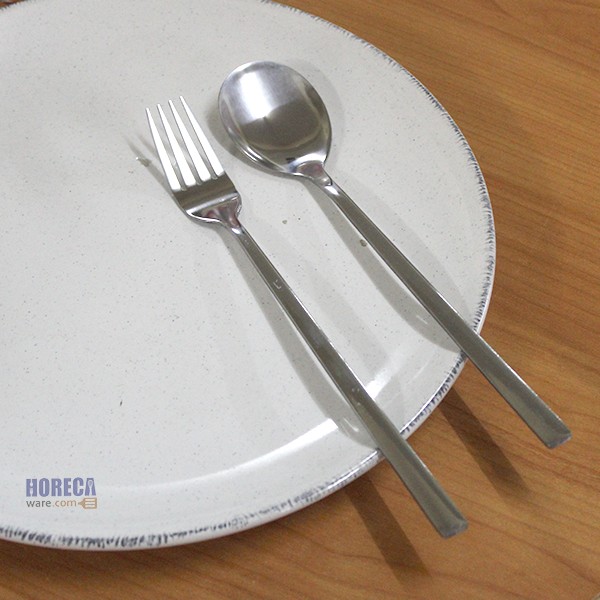 Korean spoon and fork, silver color, 3S
