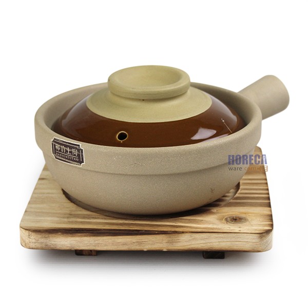 Set of 19 cm clay pots with handles, Hana brand