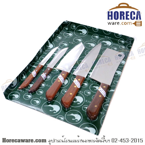 5-piece knife set with wooden handle Kiwi Bird [kw-w5w]