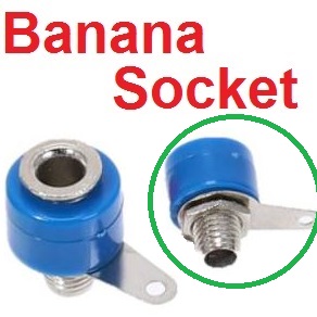 ปลั๊กกล้วย ตัวเมีย 4mm. สีน้ำเงิน Banana socket banana plug banana head 4 mm. บานานาปลั๊ก ตัวเมีย Banana Jack panel Terminal audio accessories