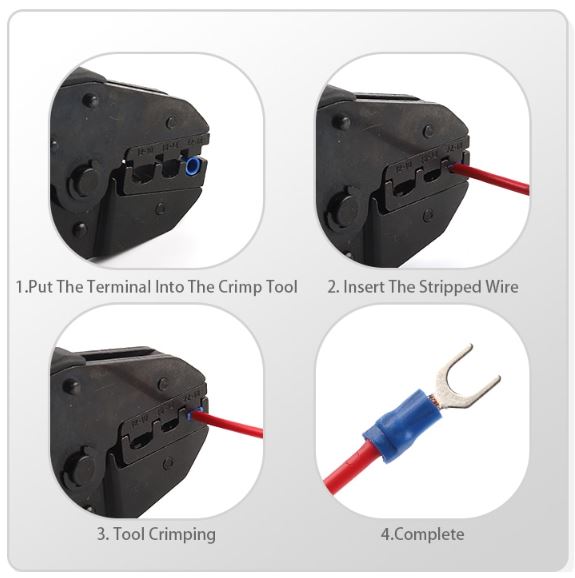 SV1.25-4 หางปลาแฉก สีน้ำเงิน แพ็คละ 20 ตัว SV Series Crimp Terminal Fork Spade Wire Connector Copper Insulated Forked SV1.25