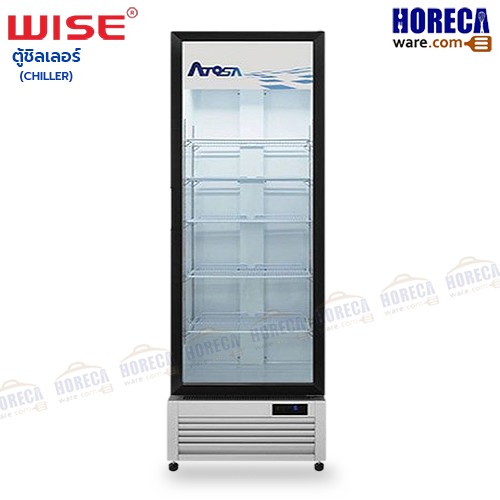 ตู้เย็นบานกระจก 1 ประตู Chiller 615*535*2015 243w ไวส์โปรโมชั่น