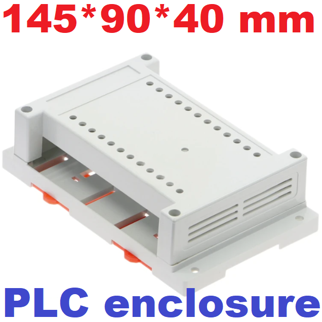 กล่อง PLC ขนาด 145*90*40 mm. สีขาว plastic box enclosure electronics plastic housing din rail enclosure electrical cabinet PLC plastic junction box enclosure white color