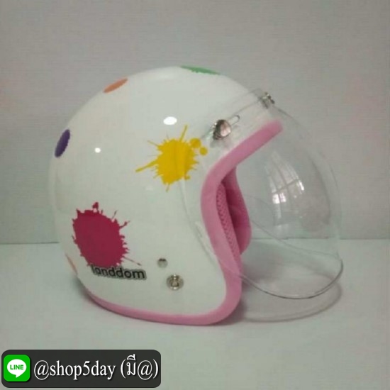 ALTRAX หมวกกันน็อคทรงวินเทจ ราคาถูก รุ่น LANDOM พร้อมแว่นBUBBLE สีใส