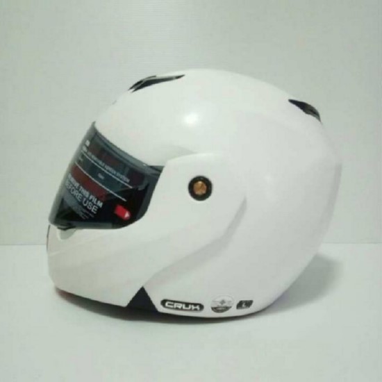 AVEX หมวกกันน็อคเต็มใบ ราคาถูก รุ่น CRUX สามมารถเปิดคางได้ สีขาวด้าน แว่นดำ นวมภายในถอดซักได้