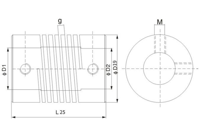 ข้อต่อเพลา 6*8 mm D19 L25 Aluminum Flexible Stepper Motor Coupling Motor Coupling Shaft Coupler คัปปลิ้ง ยึดเพลา 6x8
