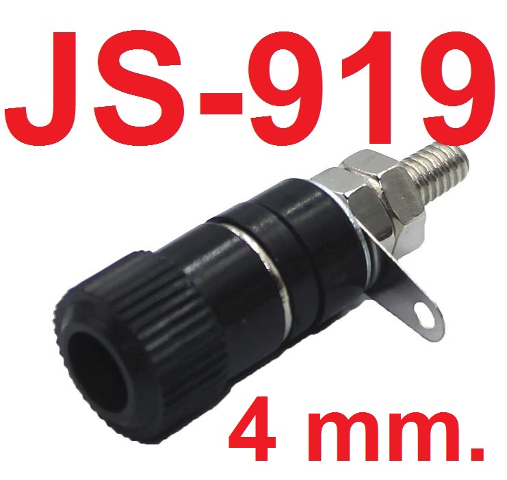 ปลั๊กกล้วย ตัวเมีย 4mm สีดำ Binding post JS-919 Terminal Connector Binding Post Banana Plug Jack Mount 4MM Black color บานานาปลั๊ก