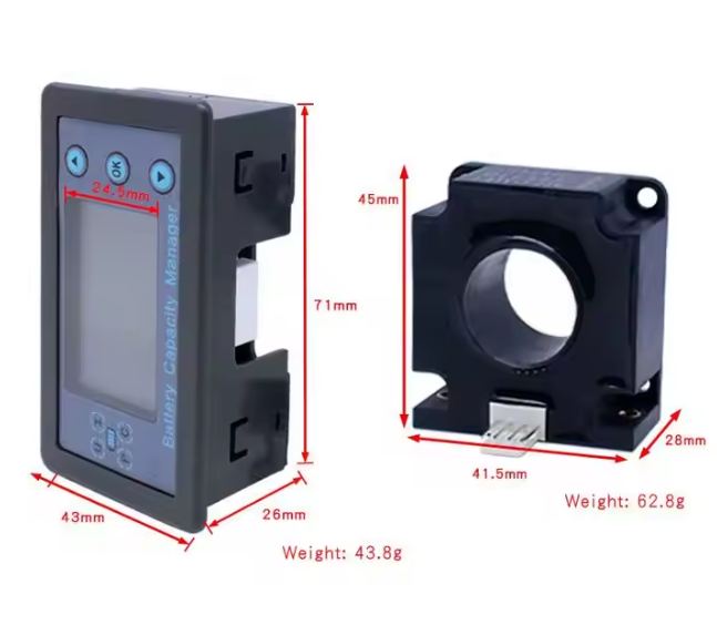 เครื่องวัดแรงดันไฟฟ้า Va9510 Battery Capacity Manager LCD Monitor Coulometer Manage Battery Life 8-120V 0-200A for Radio Frequency Attenuators