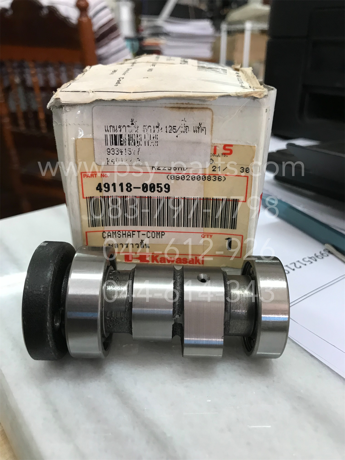 แกนราวลิ้น KAZE, KAZE 125, KSR-เก่า แท้ๆ (ไม่ใช้ตุ้มน้ำหนัก) 49118-0902, 49118-0059