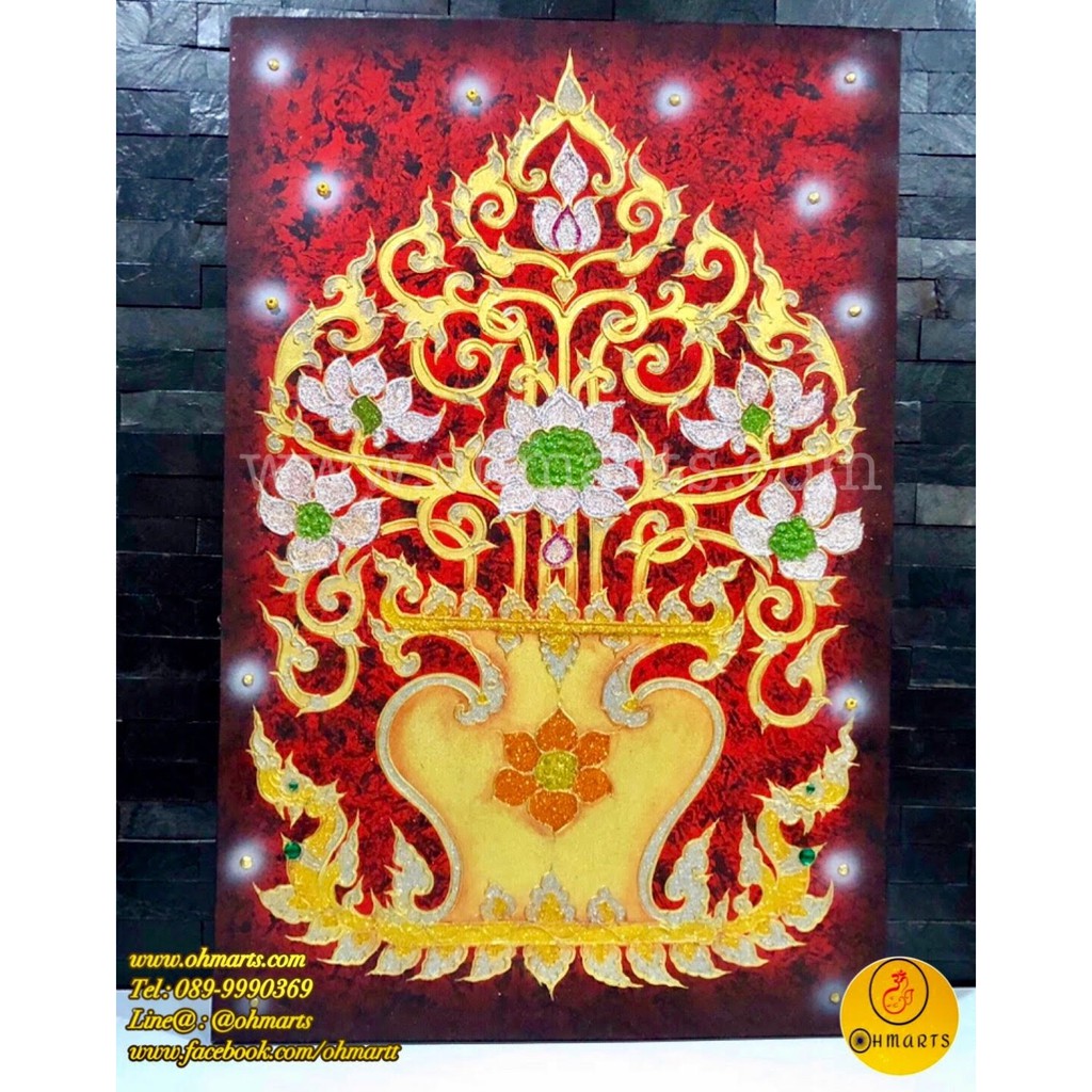 ภาพวาด รูปวาดดอกบัว ภาพติดผนัง ภาพมงคล เสริมดวง กรอบลอย ภาพแต่งบ้าน กรอบรูปติดผนัง ภาพติดผนังตกแต่งบ้าน G0015