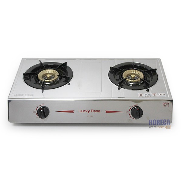 Double burner stainless steel stove, model at-152, Lucky Frame