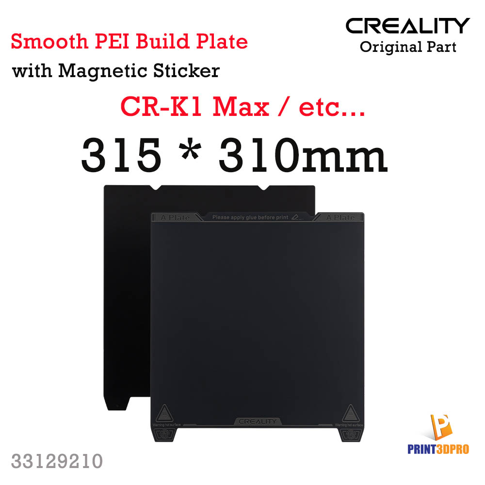 Creality Part K1 Max Smooth PEI Build Plate Size 315x310mm With Magnetic Base Sticker 3D Printer Part