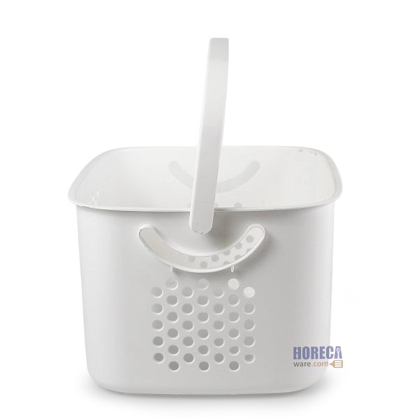 ตะกร้าเหลี่ยมมีหูหิ้ว สีขาว 40.5x29.7x20 ซม. สแตนดาร์ดโปร