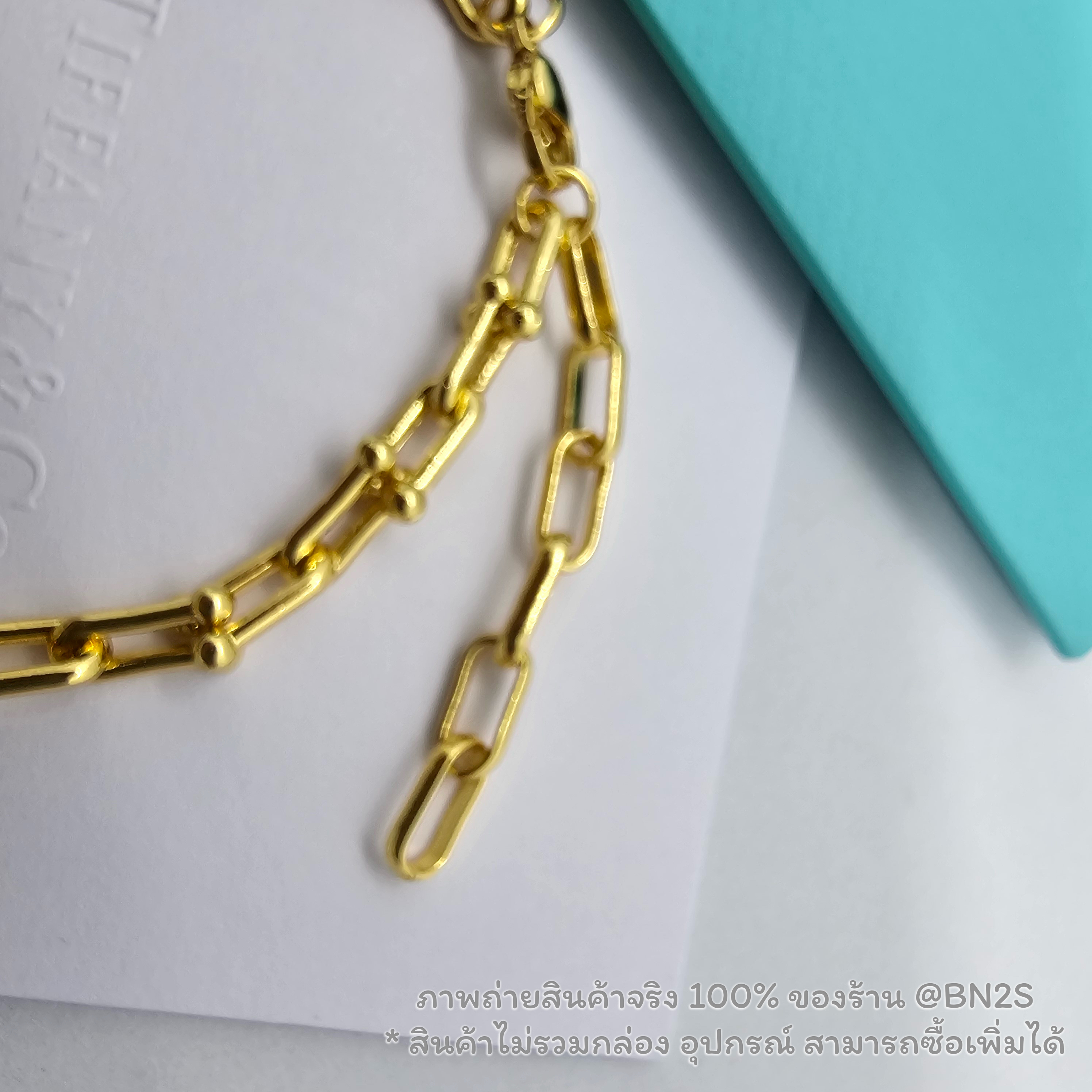 Tiffany Co. HardWear Large Link Bracelet สร้อยคอมือ อะไหล่สีทอง สายโซ่ ชาย/หญิง พร้อมส่ง งานสวย ไม่รวมกล่อง งานพรีเมียม ไม่มีกล่อง อุปกรณ์