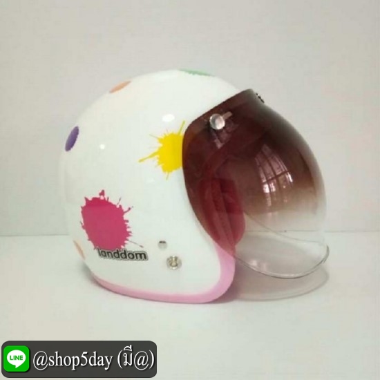 ALTRAX หมวกกันน็อคทรงวินเทจ ราคาถูก รุ่น LANDOM พร้อมแว่นBUBBLE สีทูโทน