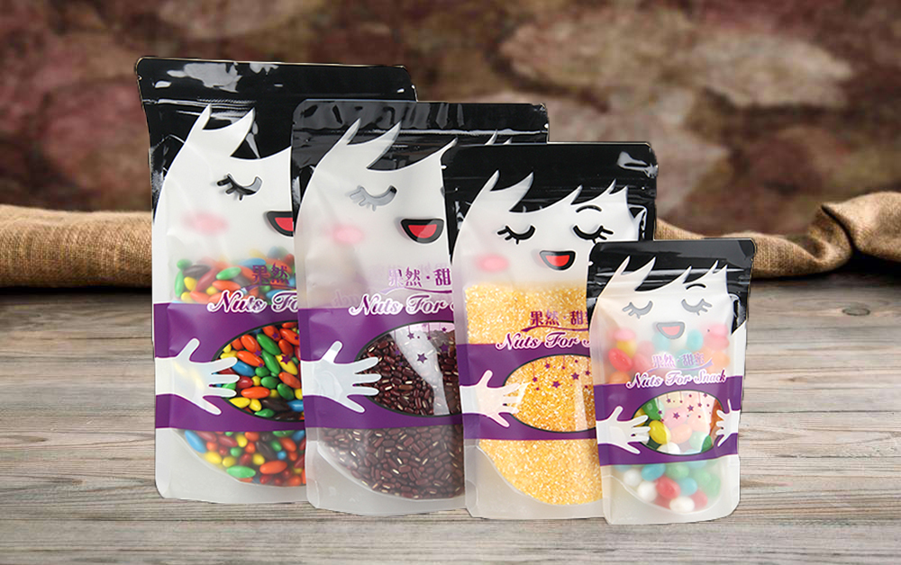 ถุงซิปล็อค รูปคนกุมท้อง ด้านหน้าใสหลังขุ่น ตั้งได้