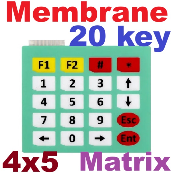 4x5 Matrix Array 20 Key Membrane Switch Keypad Keyboard 4*5 เมทริกซ์คีย์บอร์ด ด้านหลังเป็นสติกเกอร์แปะติดได้